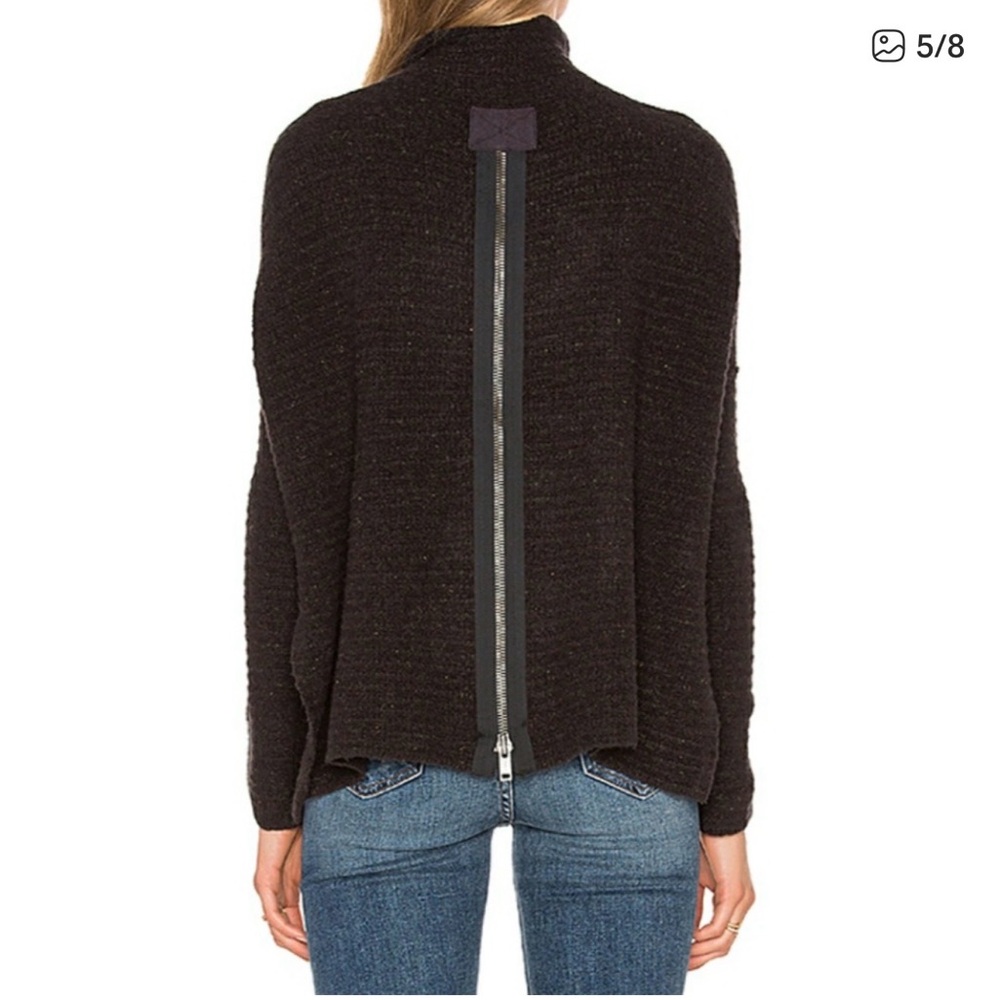 Free People Arctic Fox Wool-Blend Sweater medium zip back wool linen blend - Picture 3 of 9
